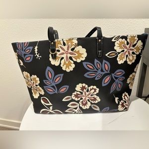 Discontinued Large Floral Tory Burch Tote Bag